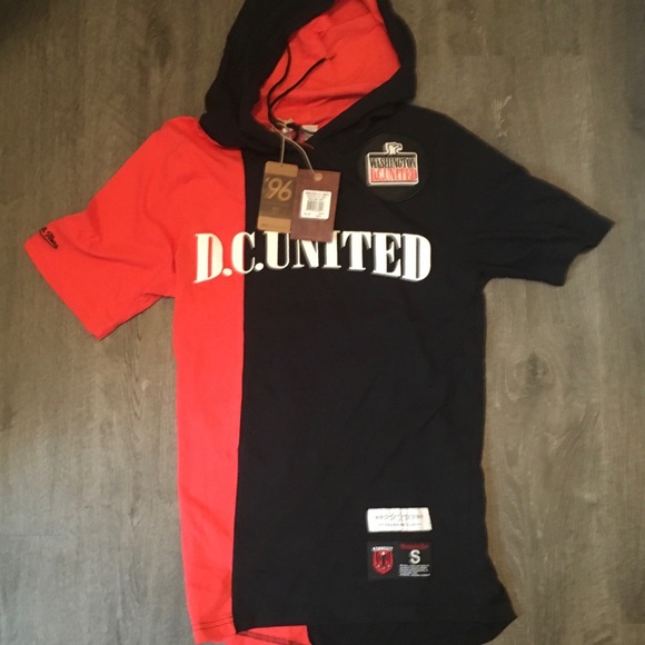 DC United MLS Mitchell & Ness Short Sleeve Split Hoodie NWT Men's Small MSRP $65 - Picture 6 of 8